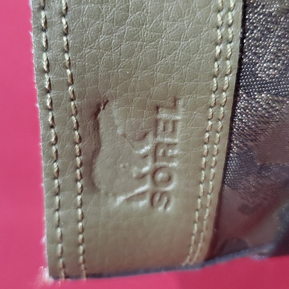 Sorel army green and camo combat boots lace up and side zipper - Picture 3 of 11